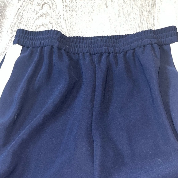 Women's J. Crew Navy Blue & White Tuxedo Stripe Jogger Pants - Picture 3 of 10